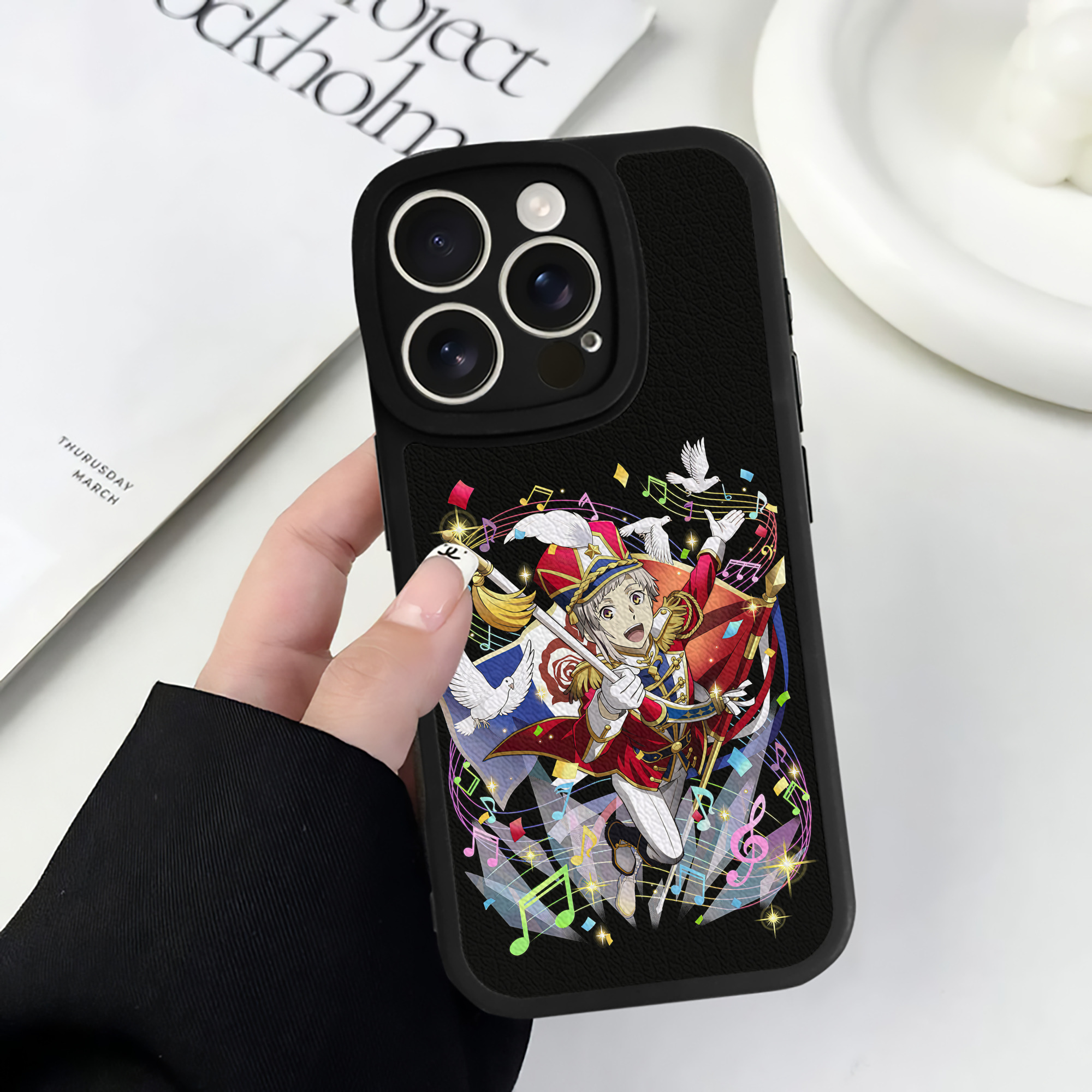 （画像用） 文豪ストレイドッグス Bungo Stray Dogs 【iPhone 16シリーズ対応】シリコンスマホケース（レザー調） 材質：シリコン
